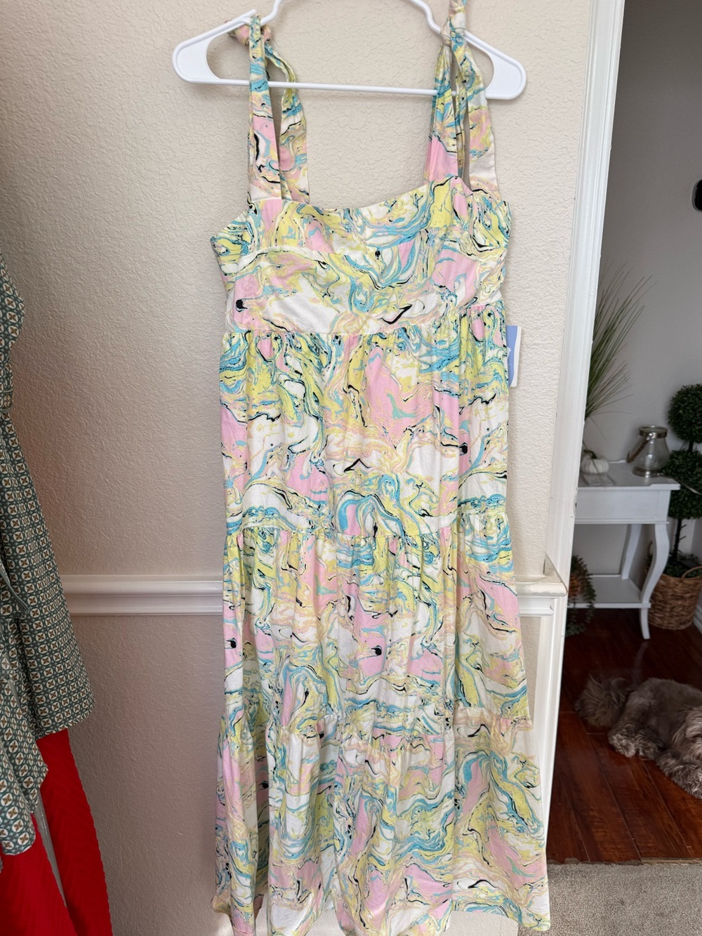 Medium Buddy Love ARLENE TIE-SHOULDER MAXI DRESS CITRON MARBLE - Picture 3 of 13